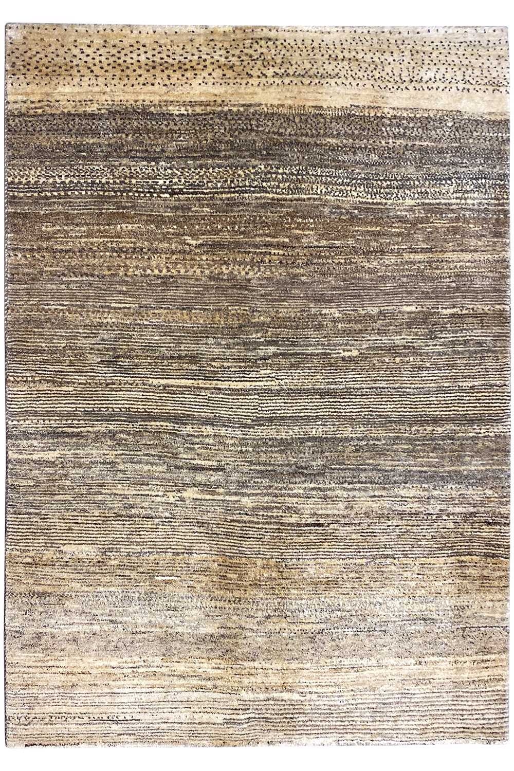 Gabbeh rug, flat-woven pattern in beige, brown and dark grey