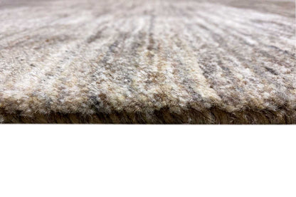Gabbeh rug, pile detail, dense mottled beige-gray look with short fibers