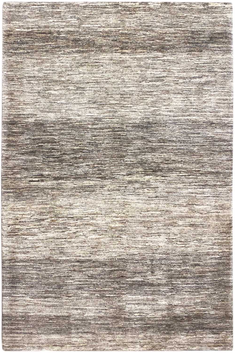 Gabbeh rug, rectangular, mottled in beige and gray with a fine linear pattern