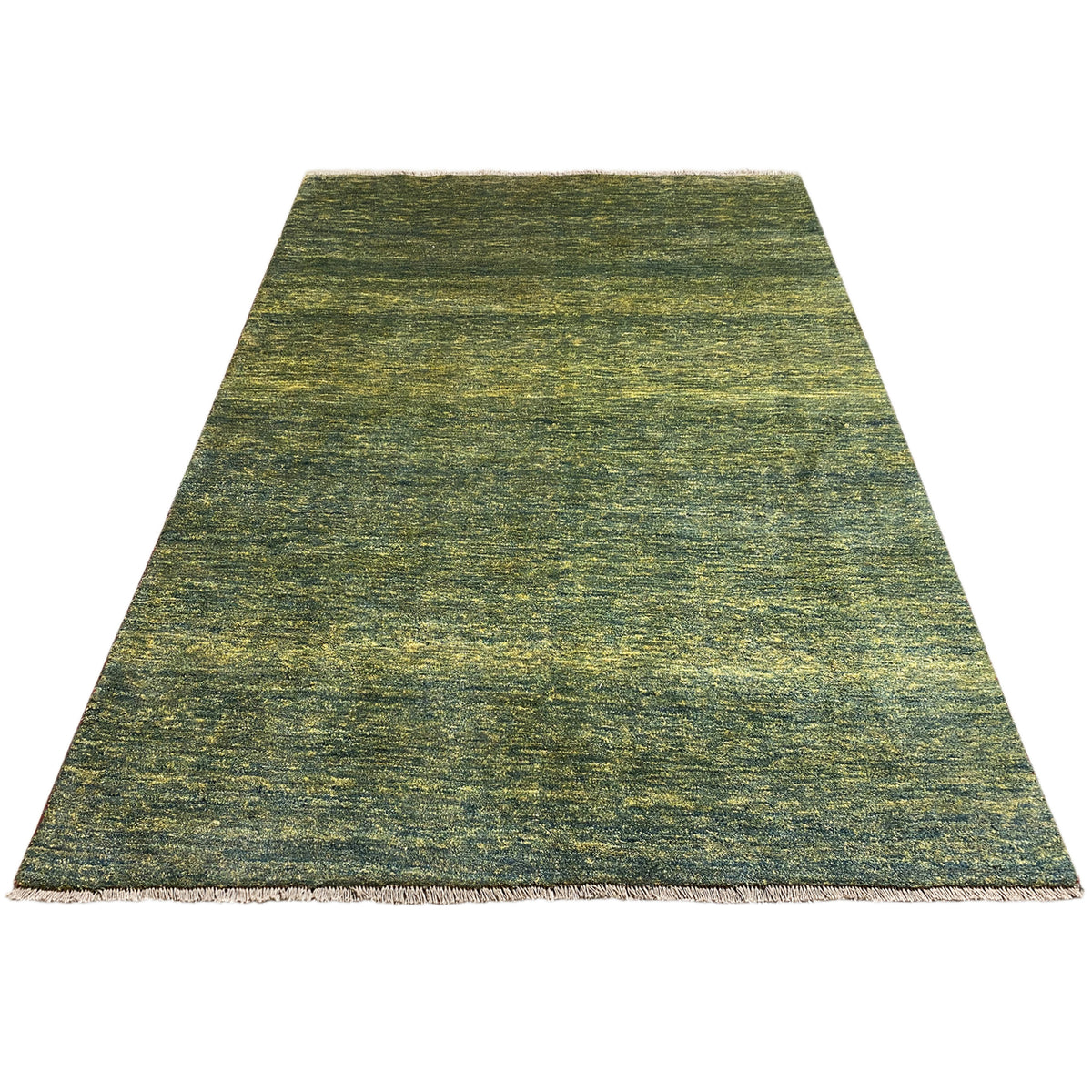 Gabbeh rug, rectangular, green mottled surface with a fine texture