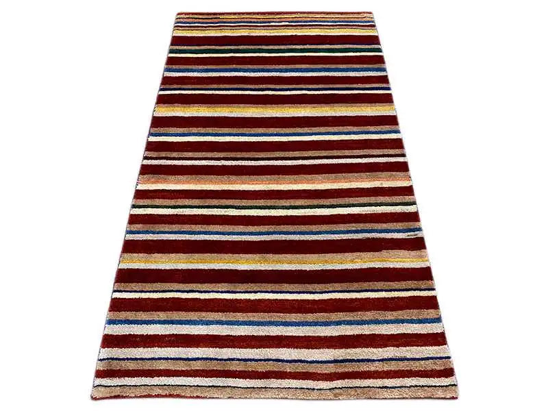 Gabbeh rug, striped, multicolored, rectangular, 180x98 cm