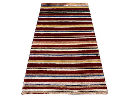 Gabbeh rug, striped, multicolored, rectangular, 180x98 cm