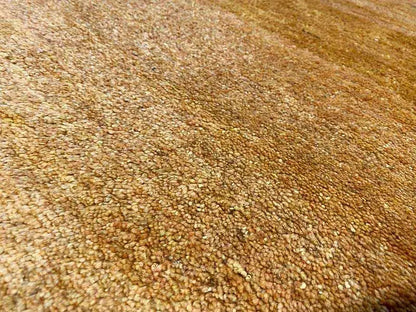 Gabbeh rug 131x62 cm, close-up of golden woven texture and pile height