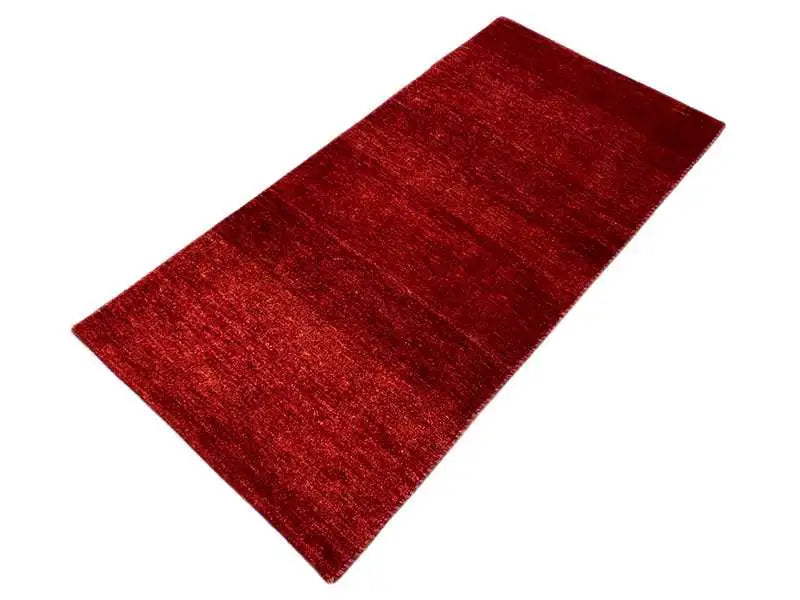 Flat-weave carpet, burgundy red, even mélange, rectangular