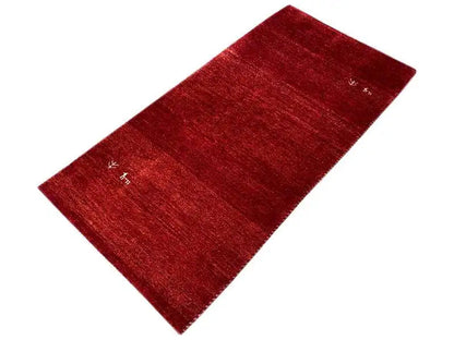 Red Gabbeh rug, rectangular, 140x67 cm, even short pile