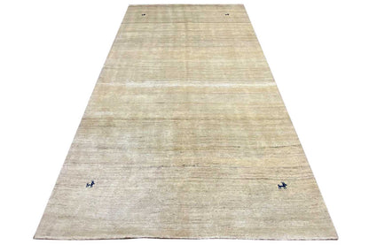 Cream-colored carpet with even runs; subtle lines, blue markings
