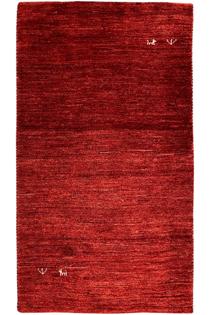 Gabbeh rug 133x70 cm, mottled reddish-brown, even surface with small ornaments
