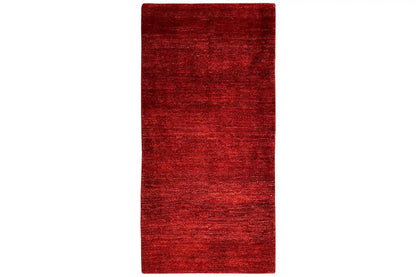 Red Gabbeh rug, 171x82 cm, rectangular, even pile texture