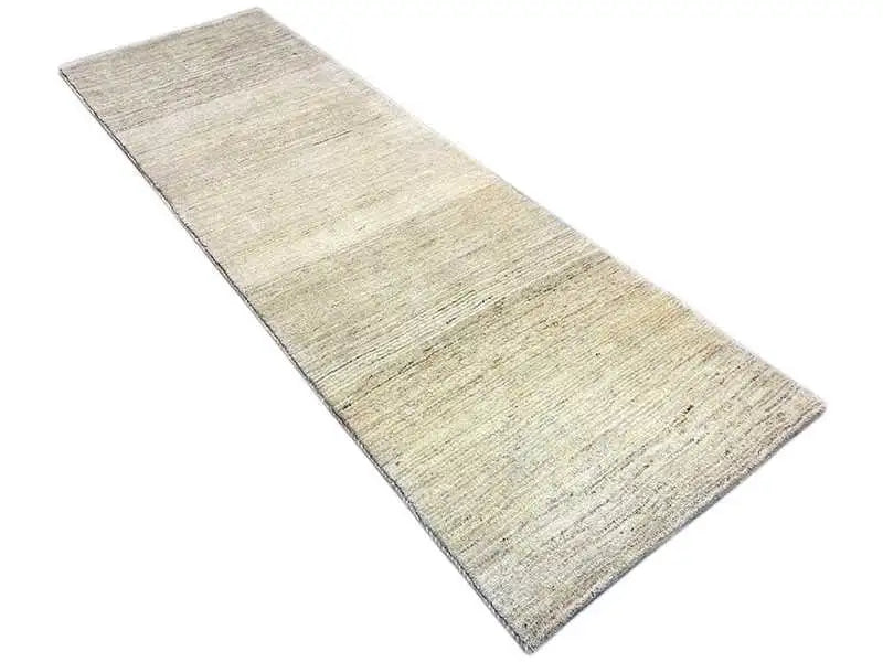 Beige Gabbeh rug, narrow runner with a fine texture, rectangular