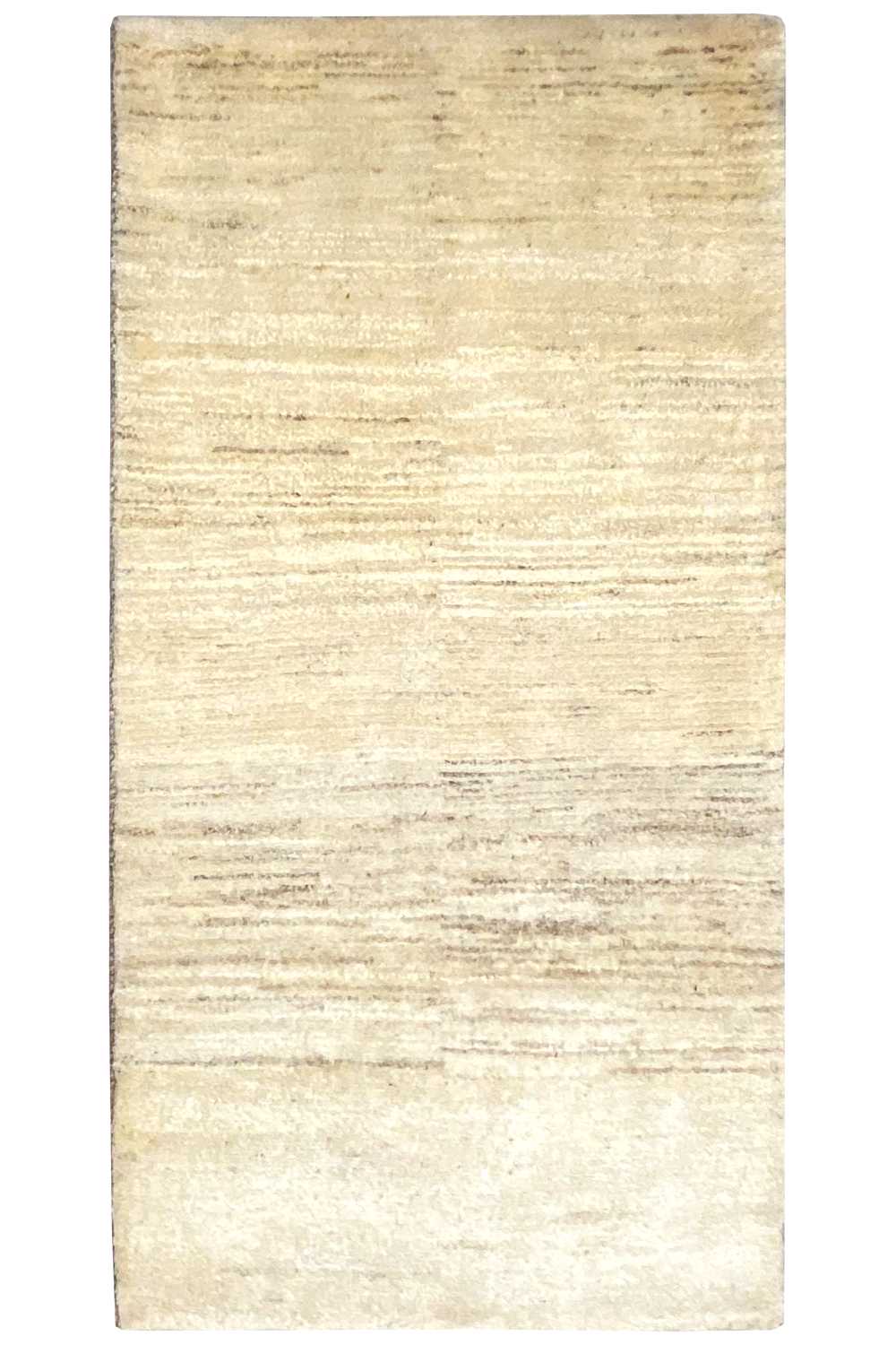 Gabbeh rug, rectangular, light beige surface with a fine, irregular texture