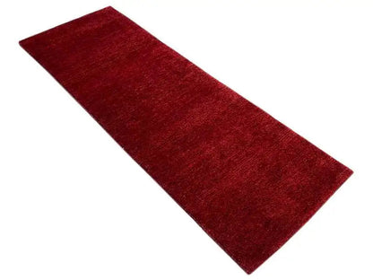 Gabbeh carpet runner, red pile, elongated rectangular shape