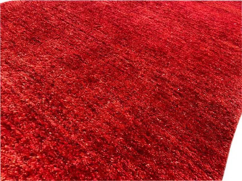 Gabbeh rug, red pile, fine texture in detail