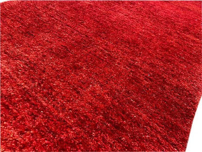 Gabbeh rug, red pile, fine texture in detail