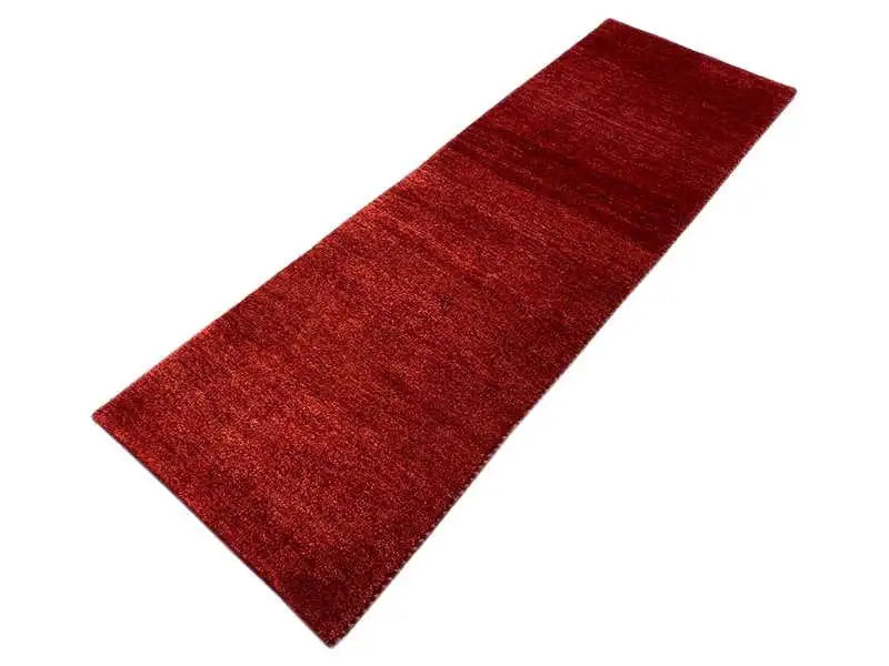 Gabbeh rug runner, reddish tone, rectangular, finely patterned