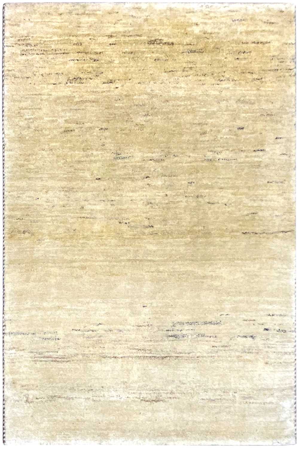Rectangular Gabbeh rug in natural beige with subtle, even color gradients.