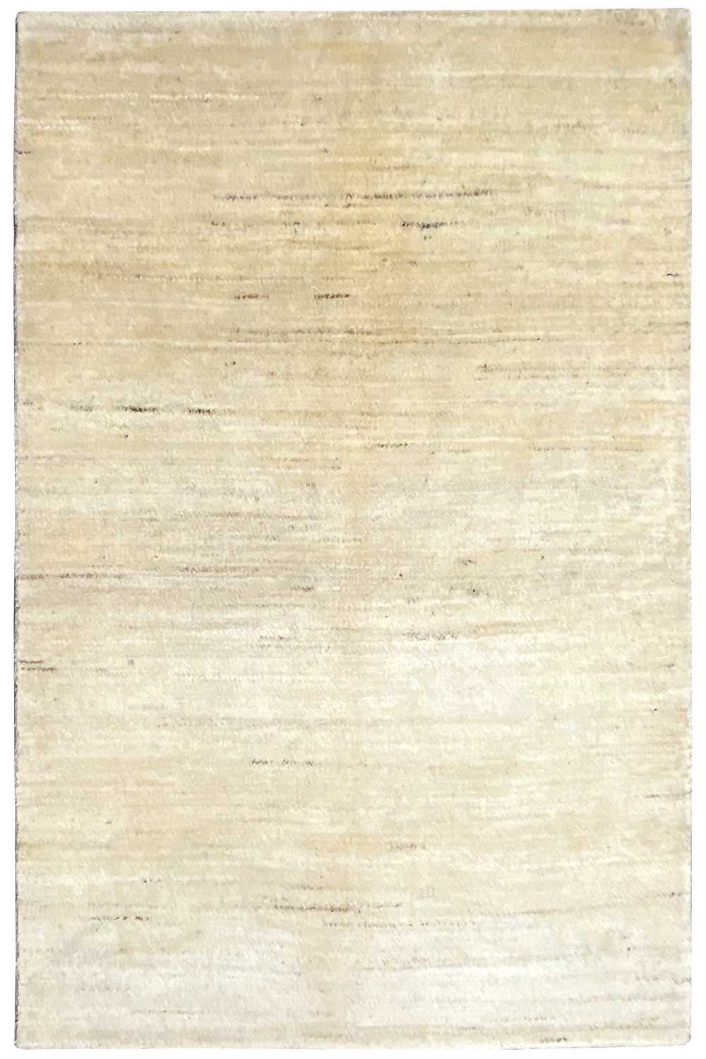 Gabbeh rug 174x110 cm, light beige, subtle striped texture, neatly finished edges