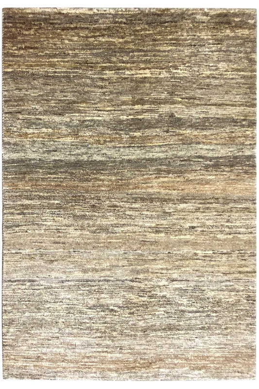 Gabbeh rug, square, mottled flat weave in beige and brown tones