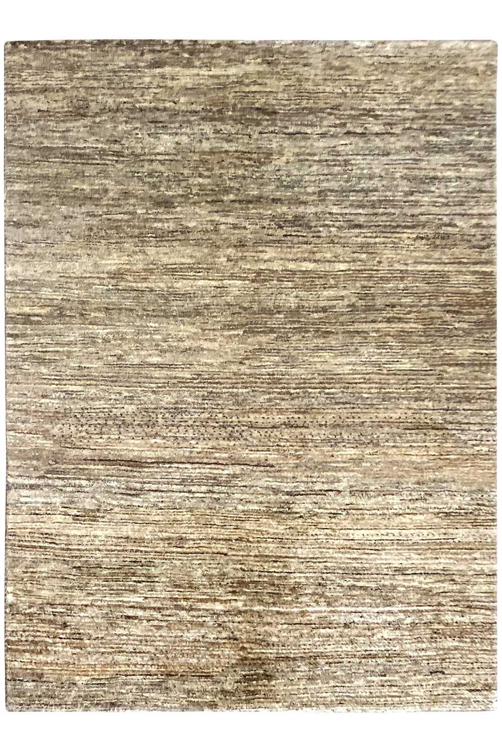 Square Gabbeh rug, all-over textured pattern in beige and brown