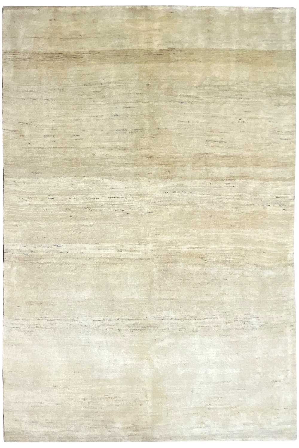 Gabbeh rug in light beige, rectangular surface with a matte, even texture