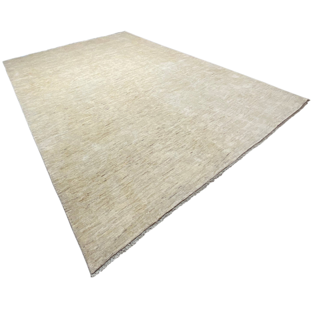 Gabbeh rug in light beige, diagonal view, uniform pattern appearance