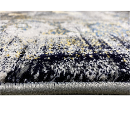 Kenza rug 160x230 cm: close-up of the edge with fringes and patterned pile