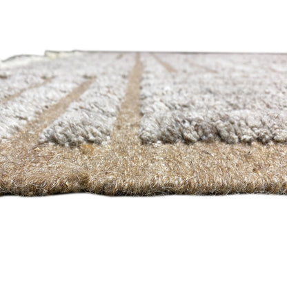 Rug backing with dense, fluffy fibers and a textured edge