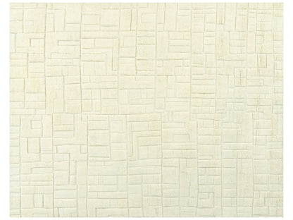 Rechteckiger Teppich 300x250 cm in Creme mit erhabenem Ziegelmuster