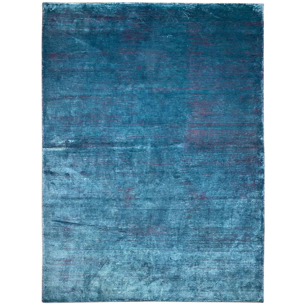 Designer rug in blue with a woven, abstract texture, rectangular, 241x173 cm