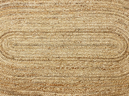 Jute rug 80x150 cm, woven jute fibers with a light spiral pattern