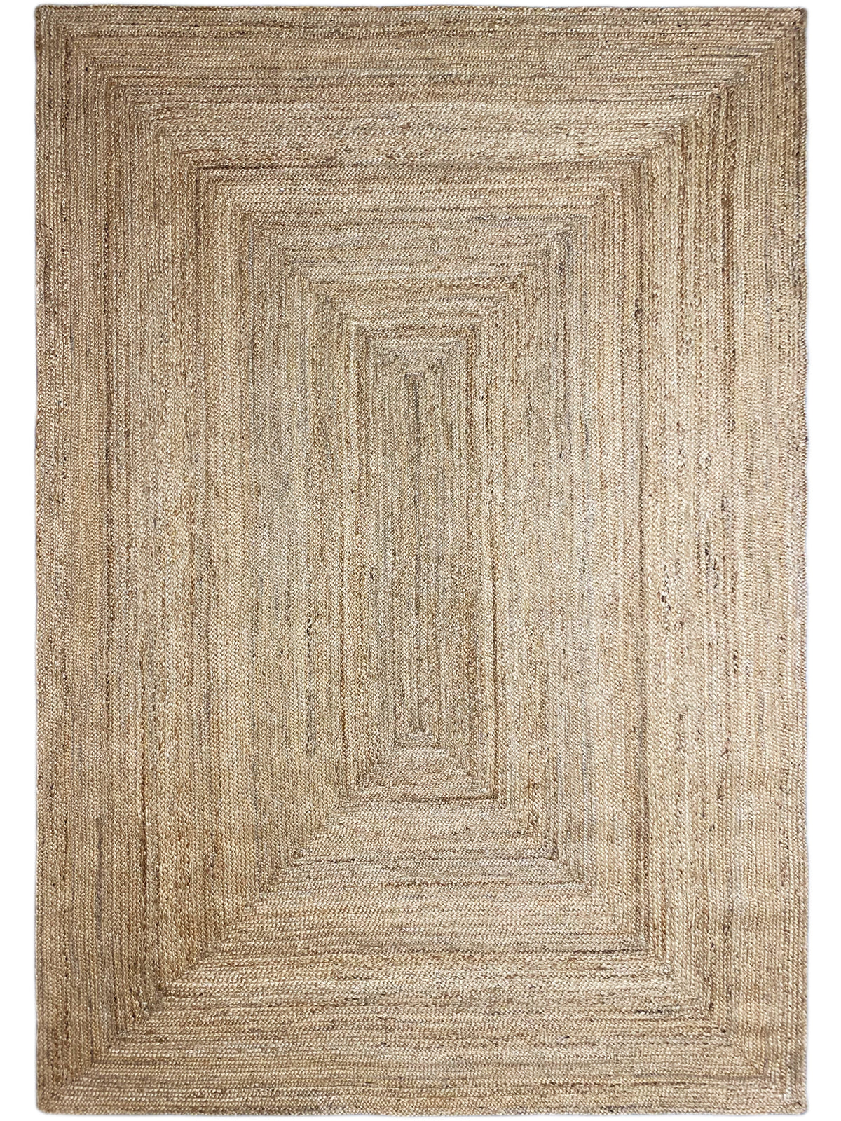 Jute rug with geometric pattern, rectangular, natural brown