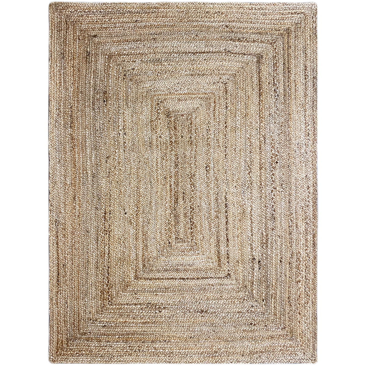 Jute rug 120x170 cm with beige diamond pattern and border