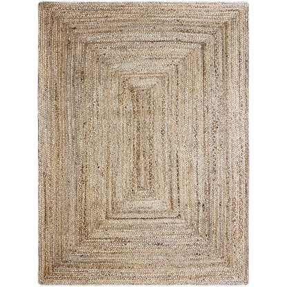 Jute rug 120x170 cm with beige diamond pattern and border