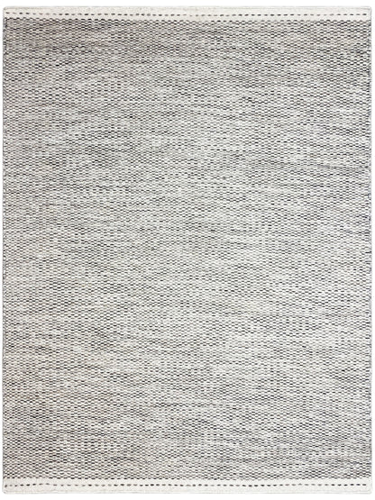 Rectangular kilim rug with a fine dotted pattern, mottled light gray, bound edge