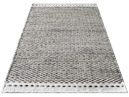 Gray kilim rug 60x90 cm, rectangular, flat-woven zigzag/diamond pattern