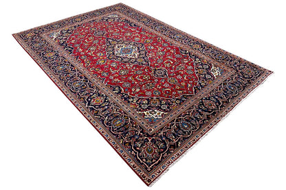 Keshan Oriental rug 286x195 cm, rotated design with a red main field