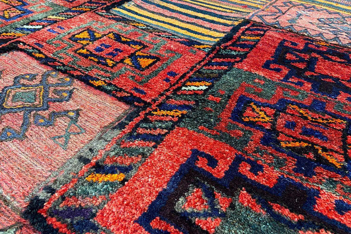 Bakhtiari kilim rug, patterned, multicolored, 257×108 cm