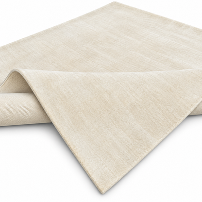 Loom Luri Teppich, cremefarbener Flachgewebe-Teppich; Kante leicht hochgezogen