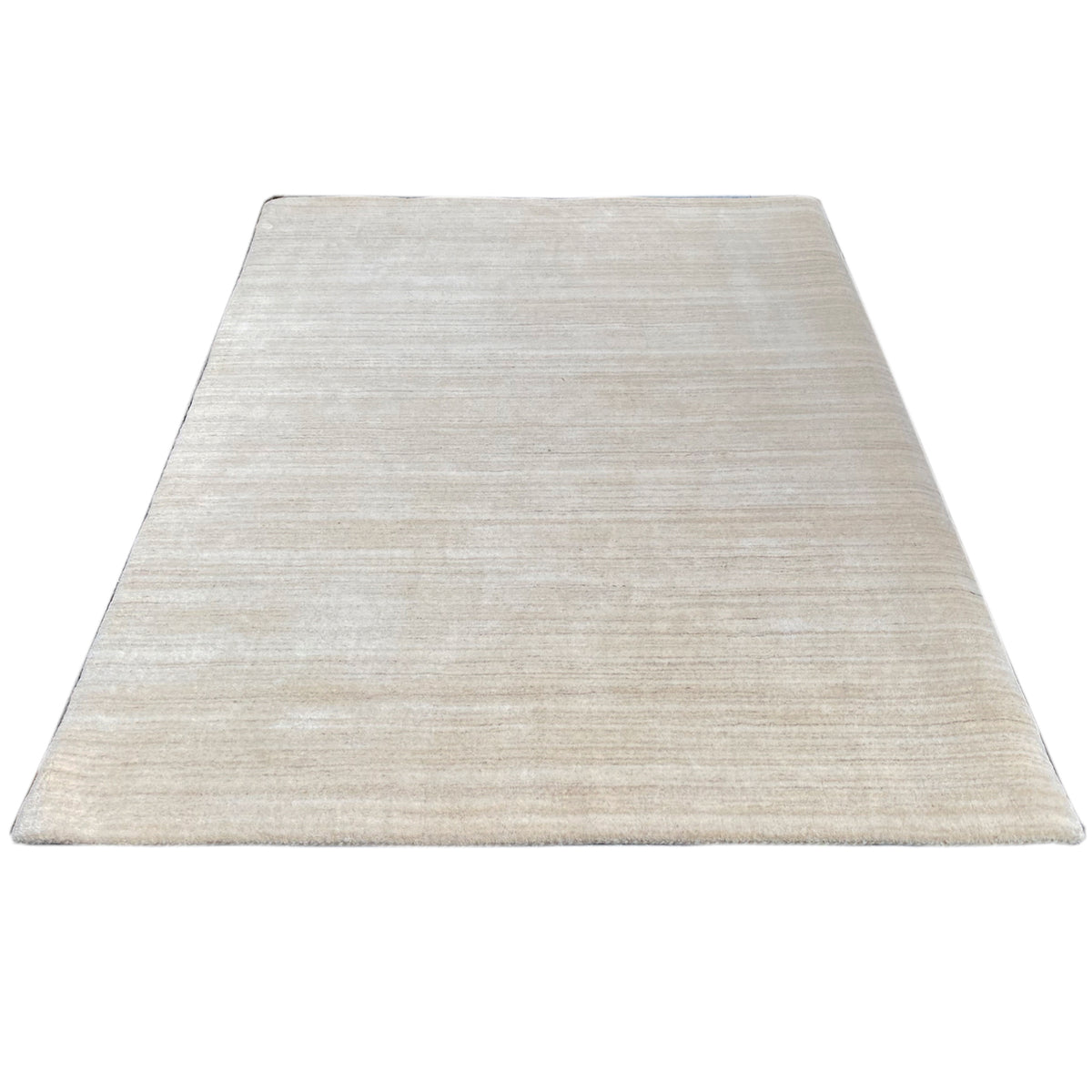 Natural gabbeh rug, light beige, uniform linear texture, rectangular
