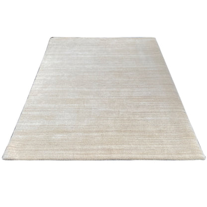 Natural gabbeh rug, light beige, uniform linear texture, rectangular
