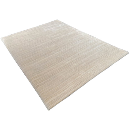 Gabbeh rug, natural, light beige, fine stripes, slightly bent corner