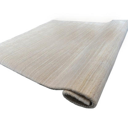Gabbeh rug, natural, light beige, rolled edge with backing fabric visible