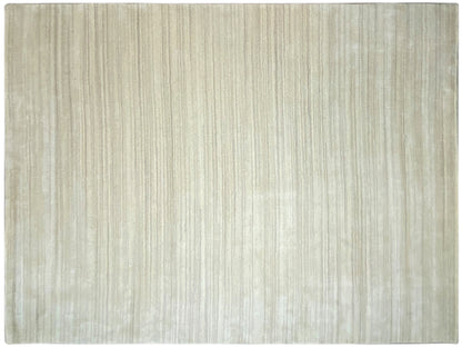 Gabbeh-Loom-Teppich mit feiner Streifenstruktur, hellbeige, rechteckig.