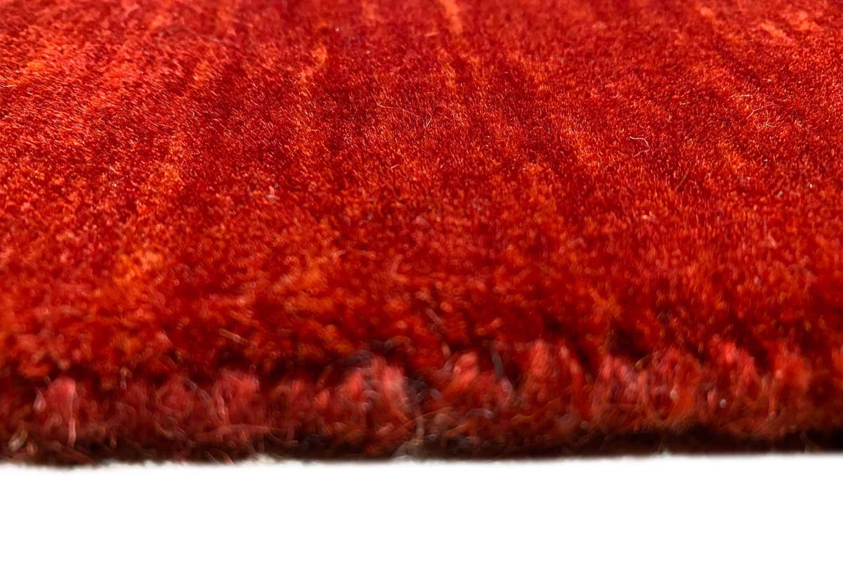 Red carpet border with a short fringe trim and dense pile surface