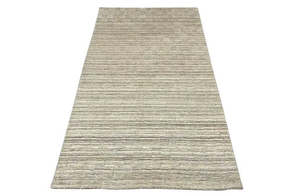 Striped Gabbeh rug, light beige with gray lines, 160x90 cm