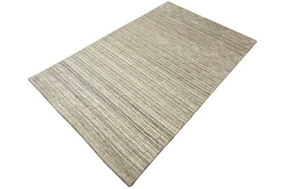 Gabbeh rug, diagonal texture, light beige with gray-brown stripes
