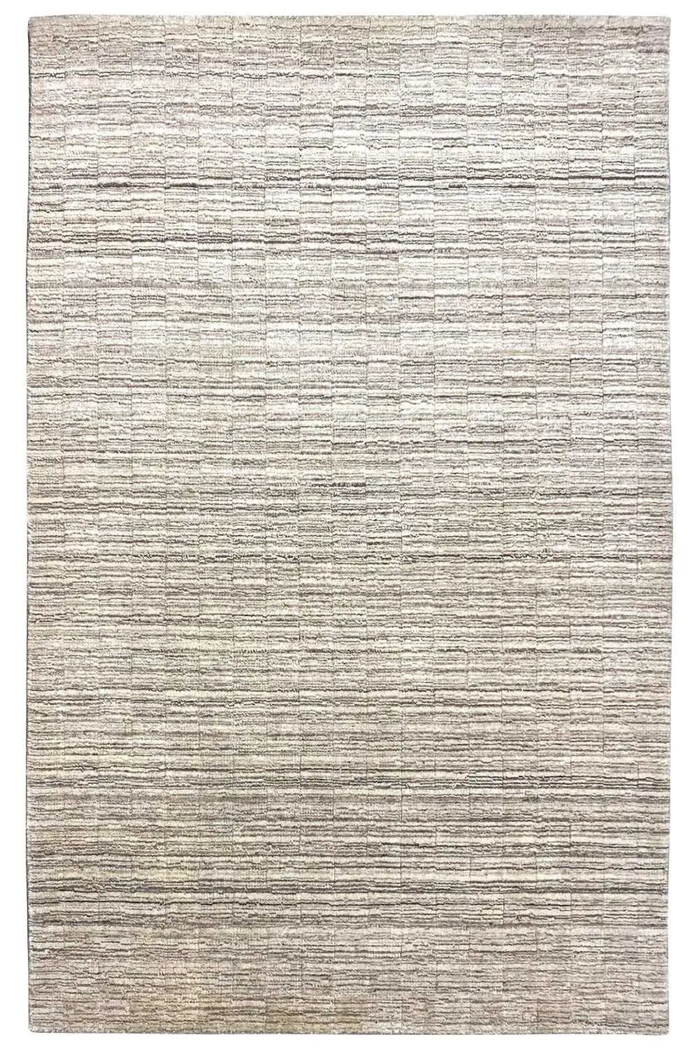 Rectangular Gabbeh rug, light beige with fine gray stripes, 160x90 cm