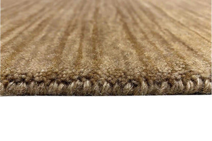 Gabbeh rug (200x139 cm), border detail with fringes, beige wool pile