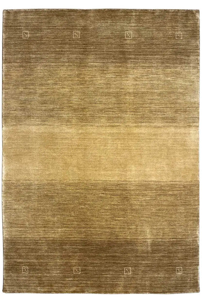 Gabbeh rug (200x139 cm), flat-woven, rectangular, beige tone with subtle symbols