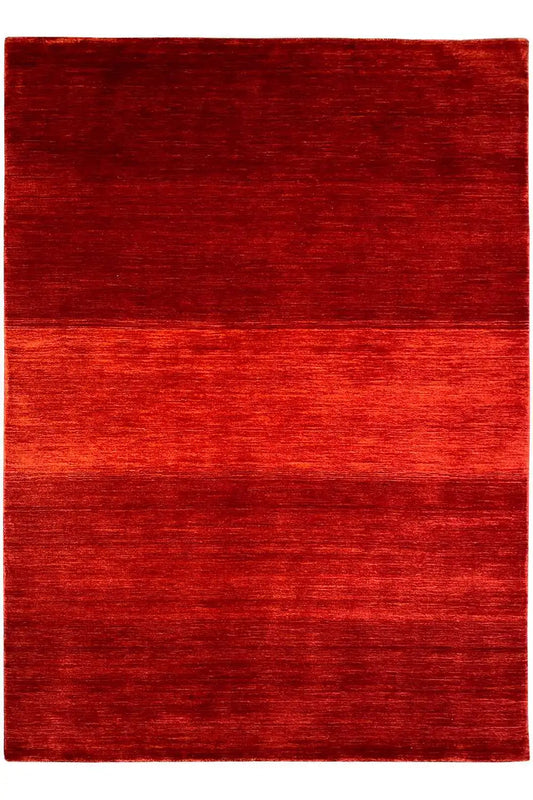 Gabbeh rug 200x146 cm, red, fine texture, uniform surface appearance