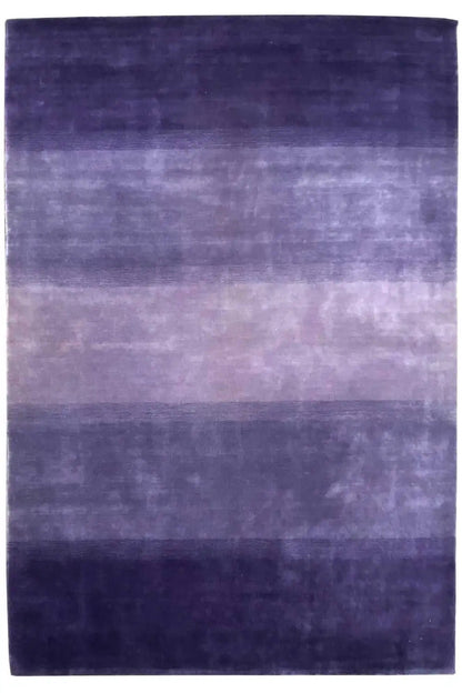 Gabbeh rug 242x169 cm in purple with a horizontal color gradient